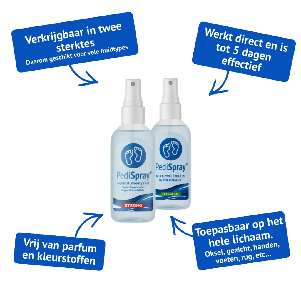 PediSpray® sui piedi asciutti: riduzione della sudorazione e disinfezione della pelle