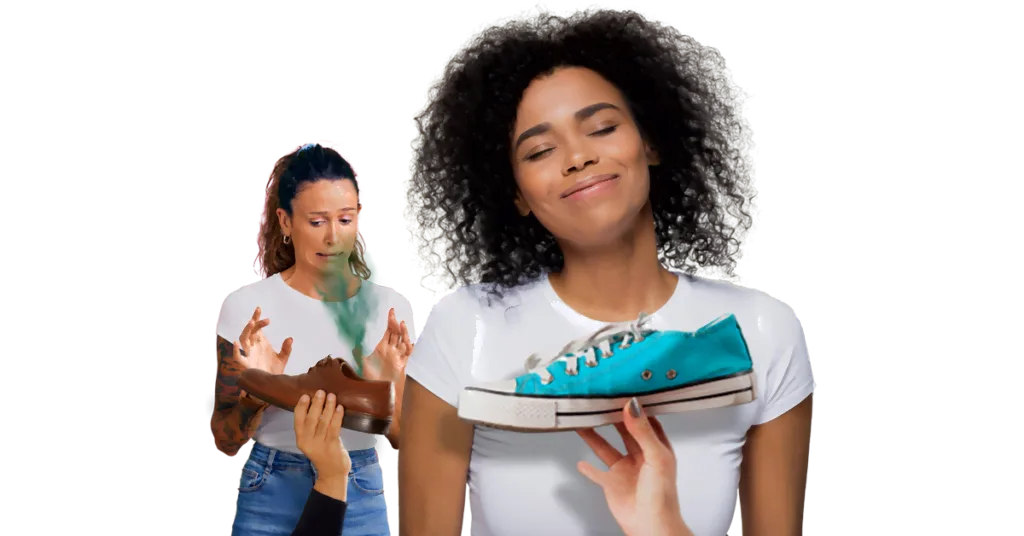 Reazione alle scarpe maleodoranti e alle sneakers fresche
